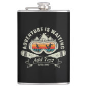 Retro gepersonaliseerd ski-avontuur heupfles (Voorkant)