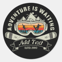 Retro gepersonaliseerd ski-avontuur