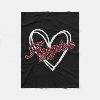 Retro Gepersonaliseerde Aggies-hart Mannen Vrouwen Fleece Deken