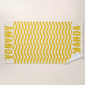 Retro Gepersonaliseerde bijpassende zomervakantie Strandlaken (Voorkant)