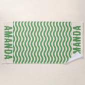 Retro Gepersonaliseerde bijpassende zomervakantie Strandlaken (Voorkant)