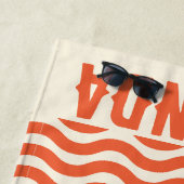 Retro Gepersonaliseerde bijpassende zomervakantie Strandlaken (In situ)