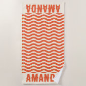 Retro Gepersonaliseerde bijpassende zomervakantie Strandlaken (Voorkant)