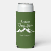 Retro Gepersonaliseerde Camp Bach Bergen Groen Seltzer Blikjeskoeler (Seltzer Voorkant)