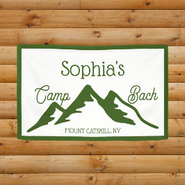 Retro Gepersonaliseerde Camp Bach Bergen Groen Spandoek