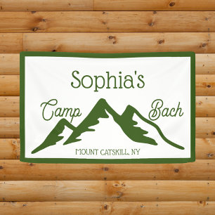 Retro Gepersonaliseerde Camp Bach Bergen Groen Spandoek