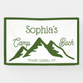 Retro Gepersonaliseerde Camp Bach Bergen Groen Spandoek (Horizontaal)
