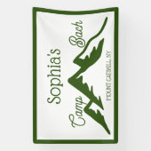 Retro Gepersonaliseerde Camp Bach Bergen Groen Spandoek (Verticaal)