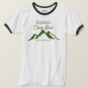 Retro Gepersonaliseerde Camp Bach Bergen Groen T-shirt