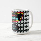 Retro gepersonaliseerde dinermug koffiemok (Voorkant rechts)