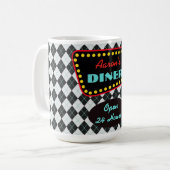 Retro gepersonaliseerde dinermug koffiemok (Voorkant links)