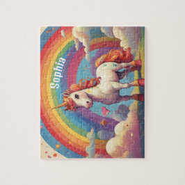 Retro gepersonaliseerde eenhoorn legpuzzel