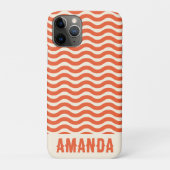 Retro gepersonaliseerde hippie strand strepen Sina Case-Mate iPhone Case (Achterkant)
