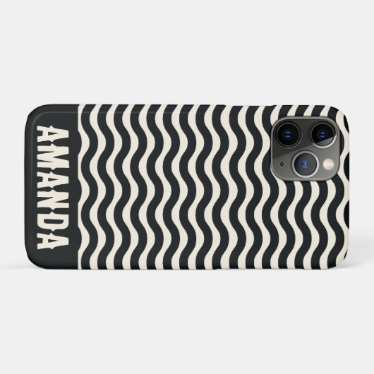 Retro gepersonaliseerde hippie strand strepen zwar Case-Mate iPhone case (Achterkant (horizontaal))