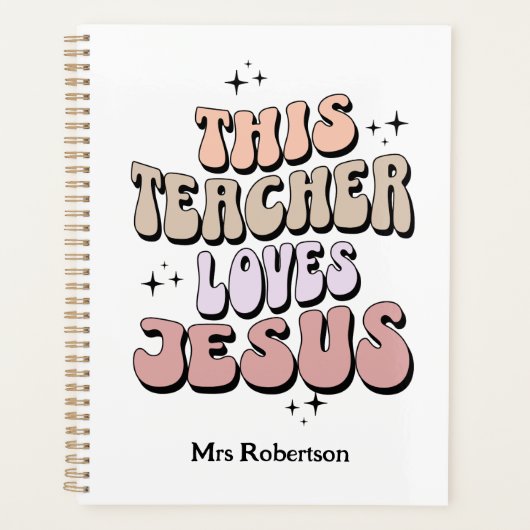 Retro gepersonaliseerde Jezus leraar waardering Planner (Voorkant)