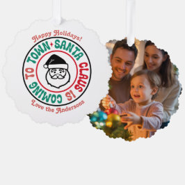 Retro Gepersonaliseerde Kerst Geschenk Foto Ornament Kaart