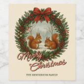 Retro gepersonaliseerde krans met Schattigee eekho Wijn Etiket (Enkel label)