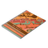 Retro gepersonaliseerde leraar Vrolijk  Modern Notitieboek (Linkerzijde)