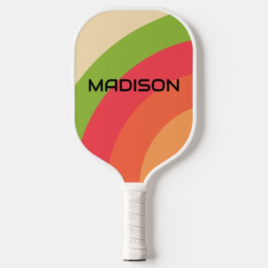 Retro gepersonaliseerde naam pickleball paddle (Voorkant)