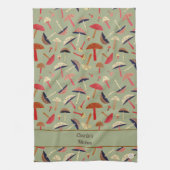 Retro gepersonaliseerde paddenstoelenschimmels uit theedoek (Verticaal)