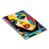 Retro Gepersonaliseerde Pop Art Bold Kleur Aangepa Notitieboek (Rechterzijde)