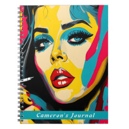 Retro Gepersonaliseerde Pop Art Bold Kleur Aangepa Notitieboek