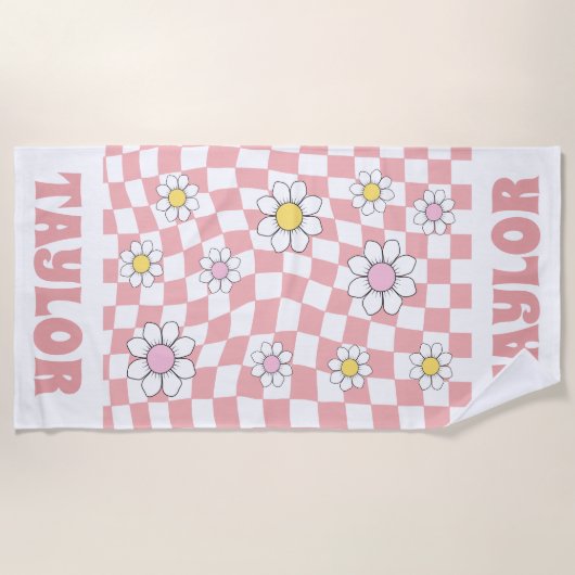 RETRO Gepersonaliseerde Strandlaken Aangepaste Naa (Voorkant)