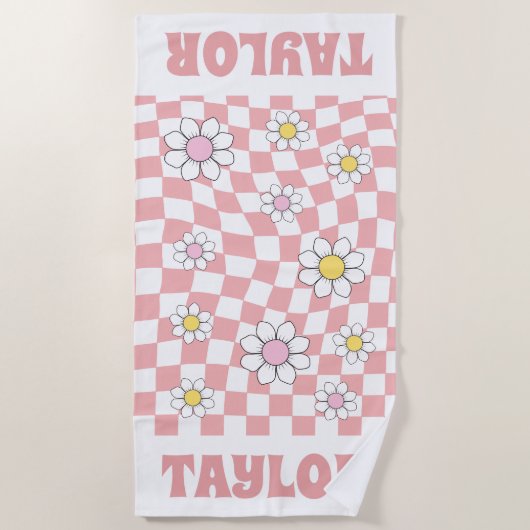 RETRO Gepersonaliseerde Strandlaken Aangepaste Naa (Voorkant)