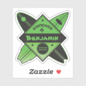 Retro gepersonaliseerde surfplankbouwer sticker (Vel)