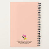 Retro Gepersonaliseerde Tulpen Schattigee Bloemen Notitieboek (Achterkant)