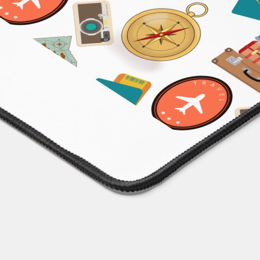 Retro gepersonaliseerde vakantiereizen thema bureaumat (Hoek)