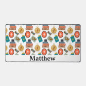 Retro gepersonaliseerde vakantiereizen thema bureaumat (Voorkant)