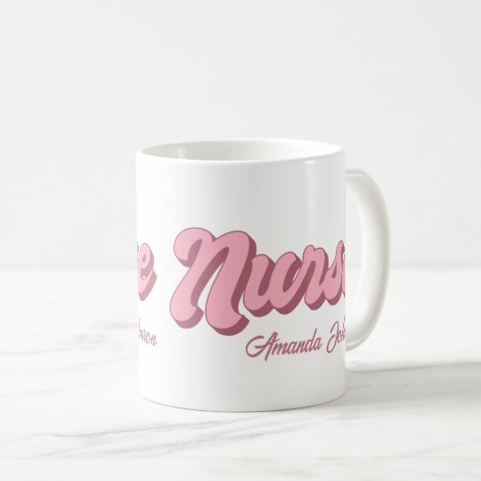Retro gepersonaliseerde verpleegkundige Mok (Voorkant rechts)