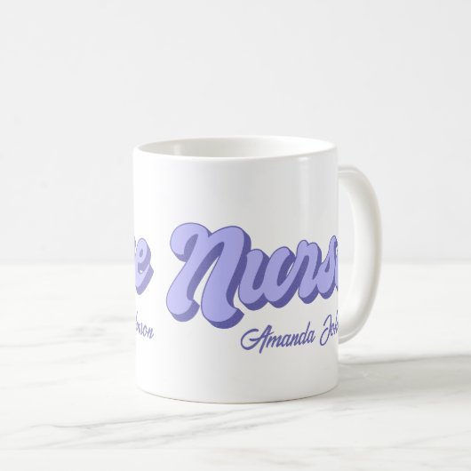 Retro gepersonaliseerde verpleegkundige Mok (Voorkant rechts)