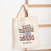 Retro gepersonaliseerde waardering van de geloofsl tote bag