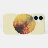 Retro Gepixelde Cirkel iPhone 16 Hoesje (Achterkant horizontaal)