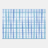 Retro Geplakt patroonpatroon in Baby Blue en White Inpakpapier Vel (Voorkant 3)