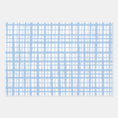 Retro Geplakt patroonpatroon in Baby Blue en White Inpakpapier Vel (Voorkant)
