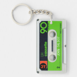 Retro German Audiotape Cassette, gepersonaliseerd Sleutelhanger