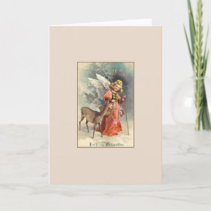 Retro German Fröhliche Weihnachten met kerstkaart Feestdagen Kaart