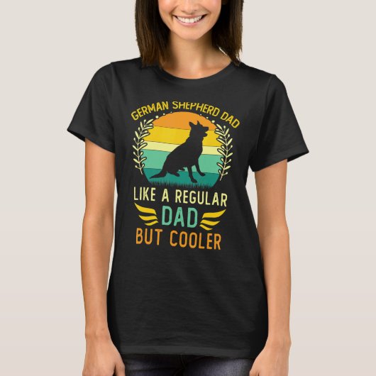 Retro German Shepherd Dad Vaderdag T-shirt (Voorkant)