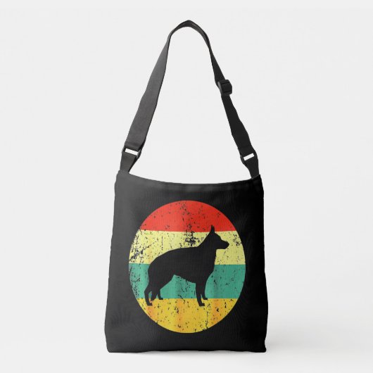 Retro German Shepherd Dog Crossbody Tas (Voorkant)