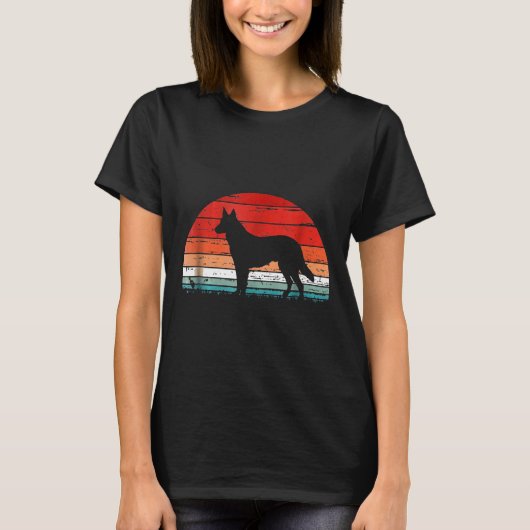 Retro German Shepherd Dog Dad Mama T-shirt (Voorkant)