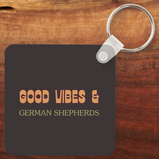 Retro German Shepherd Keychain  (Achterkant)