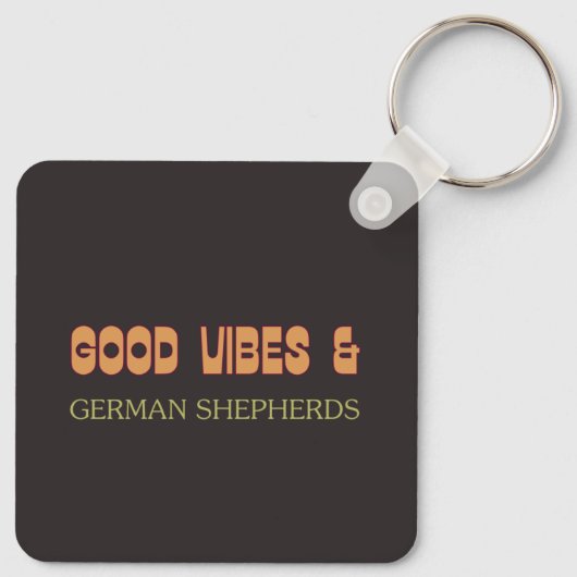 Retro German Shepherd Keychain  (Achterkant)