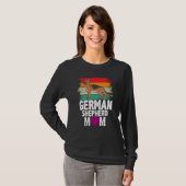 Retro German Shepherd Mam Dog Moeder Pet Mam T-shirt (Voorkant volledig)