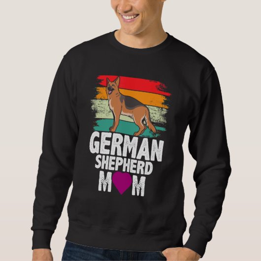Retro German Shepherd Mam Dog Moeder Pet Mam Trui (Voorkant)