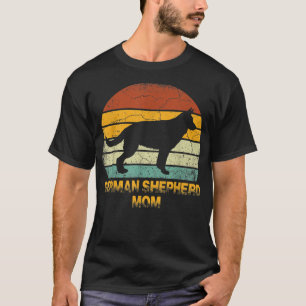 Retro German Shepherd Mam Gift Doie Dog Owner Moth T-shirt
