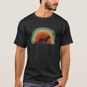 Retro German Shepherd  Rainbow Dog Mannen Wome T-shirt