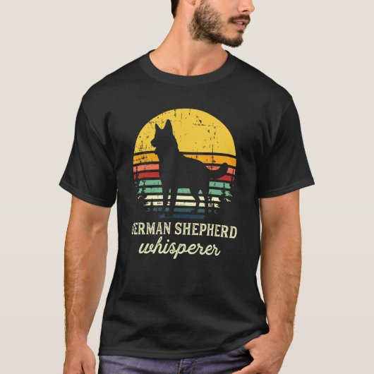 Retro German Shepherd Shepard Dog Pet Humor T-shirt (Voorkant)